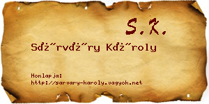 Sárváry Károly névjegykártya